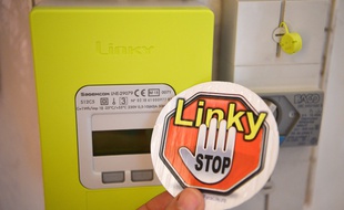 Illustration d'une étiquette anti-Linky.