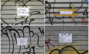 Des magasins du quartier chinois de Rome fermés pour «raisons personnelles», le 11 mai 2011.