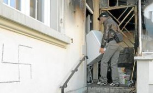 La maison de Céline et Bülent, deux jours après l'incendie.