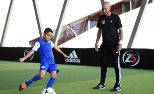 Zinédine Zidane lors du lancement du Zidane Five Club, à Aix-en-Provence.