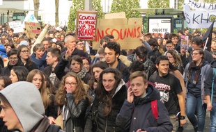 La manifestation dans les rues de Nantes