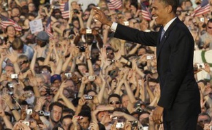 Barack Obama lors de son discours à Berlin, le 24 juillet 2008