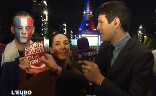 Sophie Tisser, militante à Nuit Debout, opposée à la loi Travail, intervient en direct sur beIN Sport, le 19 juin 2016.