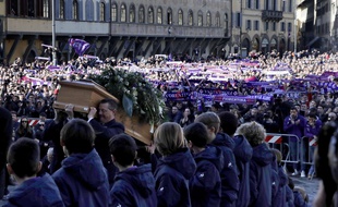 Les funérailles de Davide Astori, à Florence, le 8 mars 2018.