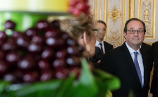 François Hollande lors du 40e anniversaire de l'interprofession des producteurs et vendeurs de fruits et légumes à Paris, le 6 juillet 2016.