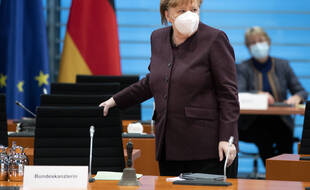 Angela Merkel, lors d'une réunion du gouvernement allemand.