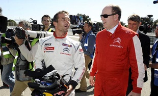 Sébastien Loeb et le Prince Albert de Monaco le 19 avril 2014 au Castellet (FIA World Touring Car Championship)