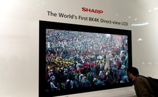 Le prototype de téléviseur 8K de Sharp, qui propose une résolution de 7680x4320 pixels.