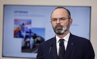 Edouard Philippe lors de la conférence de presse donnée le 28 mars 2020, à Paris.