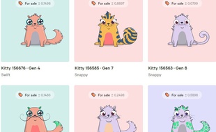 Des chatons de CryptoKitties.