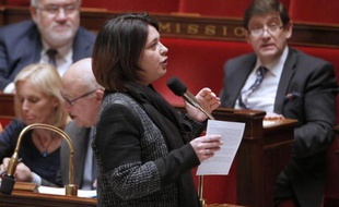 La ministre du logement Sylvia Pinel le 24 mars 2015 à l'Assemblée nationale à Paris