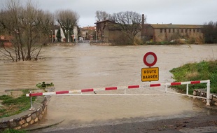 Une zone inondée dans les Pyrénées-Orientales, le 22 janvier 2020.