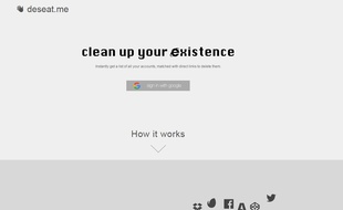 La page d'accueil du site Deseat.me.