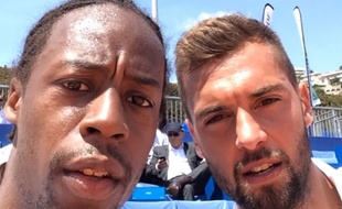 Gaël Monfils et Benoît Paire le 20 mai 2014.