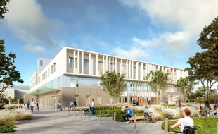 Image de synthèse du futur bâtiment de médecine physique et de réadaptation