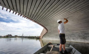 Photo publiée le 30 octobre 2015 du pont qui sert d'abri aux chauves-souris, dans la ville Monster, aux Pays-bas