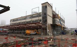 Le bâtiment de l'Union sociale dans le quartier de la Coop. Strasbourg le 06 novembre 2018