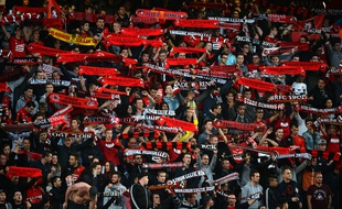 Des supporters rennais lors du match entre Rennes et Troyes le 26 septembre au Roazhon Park.