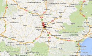 Google map du quartier du Mirail, près de Toulouse.