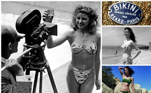 Micheline Bernardini en Bikini le 5 juillet 1946, la marque déposée par Louis Réard, Brigitte Bardot à Cannes en 1953 et maillot de bain Calarena.