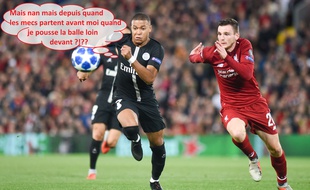 Kylian Mbappé lors du match aller entre Liverpool et le PSG en Ligue des champions, le 18 septembre 2018 à Anfield.