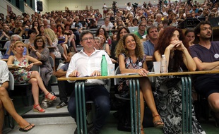 Jean-Luc Mélenchon à l'universite d'été de la France insoumise, à Marseille le 25 août 2017.