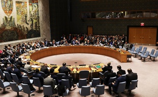 Le Conseil de sécurité de l'ONU réuni à New York, le 12 mars 2018.
