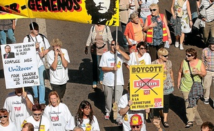 Les Fralib ont manifesté le 2 octobre 2012 pour la relance de l'emploi.