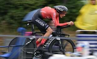 Warren Barguil lors d'un contre la montre sur le Tour de France, le 30 juin 2021 (illustration).