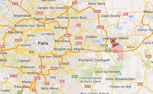 Carte de localisation de Bussy-Saint-Georges (Seine-et-Marne)