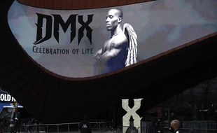 Une image de DMX lors de ses funérailles, à New York le 24 avril 2021.