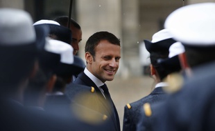 Le président Emmanuel Macron à l'Hotel des Invalides à Paris le 30 juin 2017