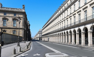 La rue de Rivoli, à Paris, pendant le confinement.