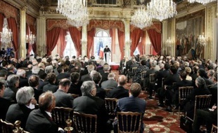 A la 17e conférence des ambassadeurs, lors du discours de Nicolas Sarkozy.