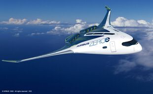 L'aéronef à fuselage intégré, zéro émission, imaginé par Airbus.