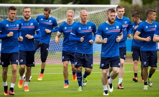L'équipe d'Islande à l'entraînement.