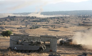 Des manoeuvres israéliennes lors d'un exercice sur le plateau du Golan près de la frontière avec la Syrie, le 23 juin 2016