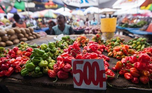 Un marché à Gombe près de Kinshasa, le 18 avril 2016