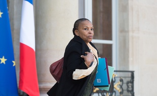 Christiane Taubira quitte l'Elysée, le 20 janvier 2016.