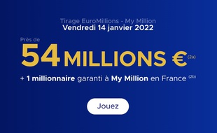 Ce vendredi 14 janvier, tentez de remporter 54 millions d'euros.