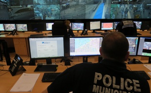 Marseille, le 3 dÈcembre 2014, visite du centre de supervision urbain.