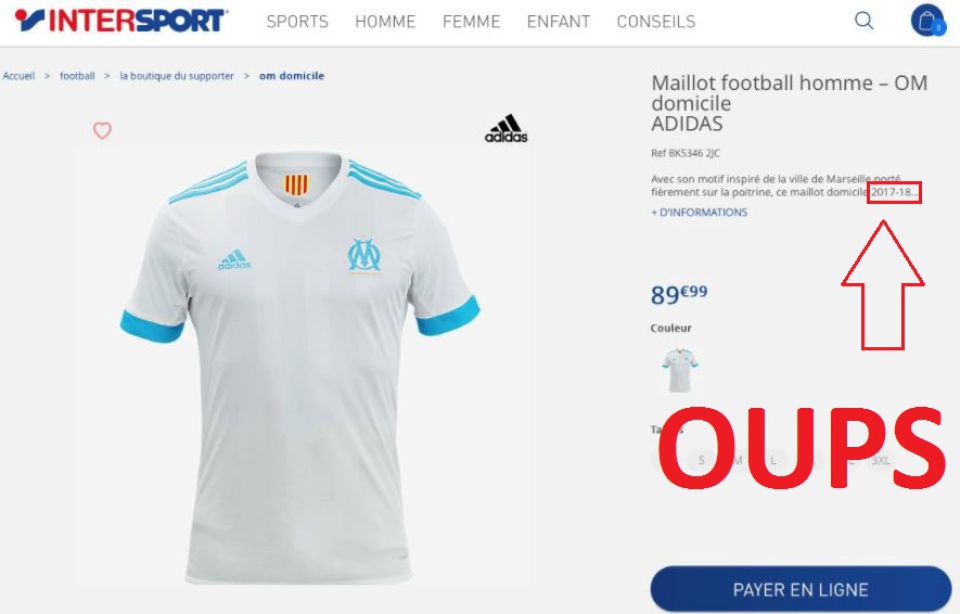 Maillot om intersport hot sale