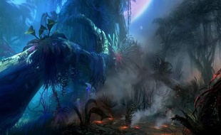 Vue d'artiste de la Planète Pandora, théâtre du film Avatar de James Cameron