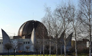 Vue générale du chantier de la grande mosquée de Strasbourg, lors de sa construction en 2011