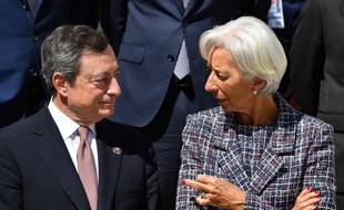 Mario Draghi et Christine Lagarde, en mai 2017.