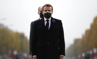 Emmanuel Macron et un peu Jean-Castex, le 11 novembre à Paris.