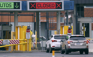 Un poste frontière entre le Canada et les Etats-Unis, le 18 mars 2020.