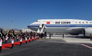 Le président Xi Jinping à son arrivée à Nice
