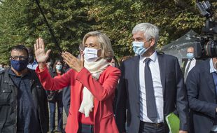 Hervé Morin et Valérie Pécresse lors de la rentrée politique du mouvement de cette dernière à Mennecy dans l'Essonne, le 29 août 2020.