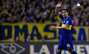 Juan Roman Riquelme sous les couleurs de Boca Juniors, le 29 septembre 2013.